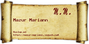Mazur Mariann névjegykártya