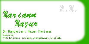 mariann mazur business card